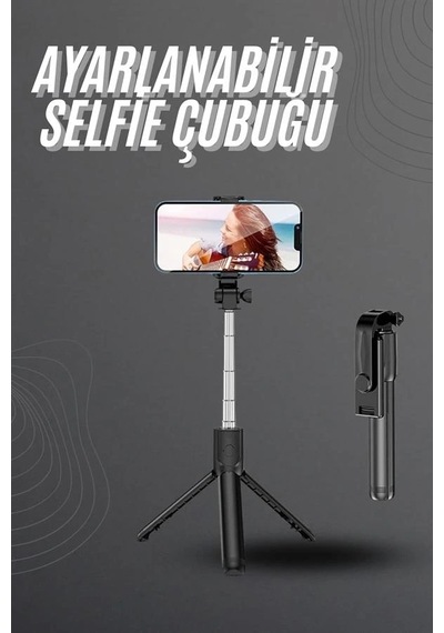 Ceylan Adam Selfie Çubuğu Tripod Bluetooth Kumandalı Selfie Çubuğu Telefon Tutucu