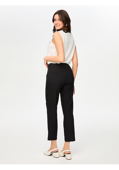 Faik Sönmez Staright Fit Şık Krep Pantolon S26pnt015 Us26pnt01510 Siyah
