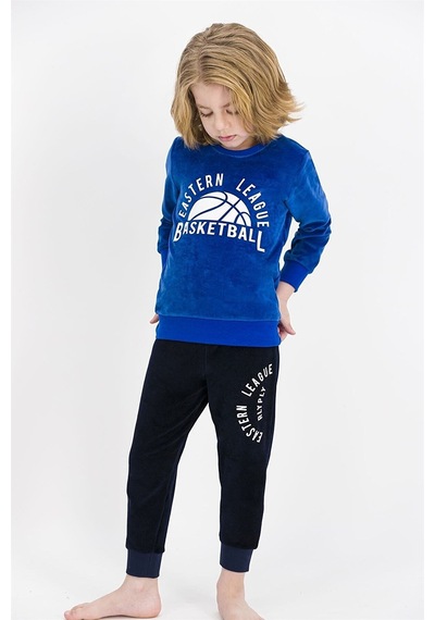 Rolypoly Rp1898 Basketball Erkek Çocuk Pijama Takımı Saks Mavi Rolypoly Rp1898 Basketball Erkek Çocuk Pijama Takımı Saks Mavi