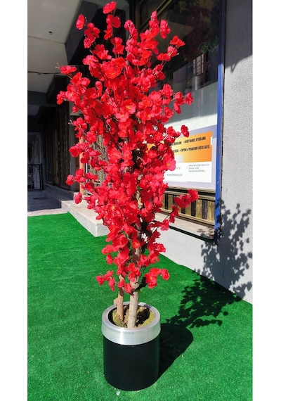 Rüzgar Yapay Çiçekçilik 140 Cm Fuşya Bahardali Ağacı Fusya
