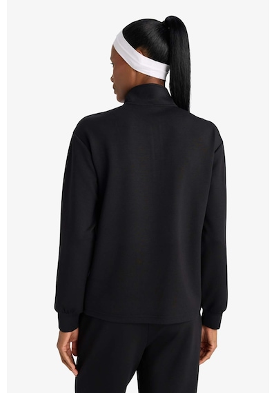 Defacto Oversize Geniş Kalıp Yarım Fermuarlı Modal Sporcu Sweatshirt D7126AX25SP Siyah