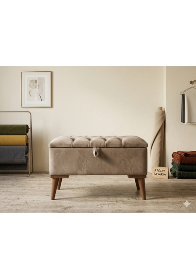 Sandıklı Puf Bench Ayakucu 65 35 Açık Bej