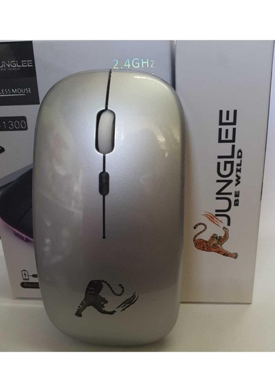 Junglee 1369 Şarjlı Kablosuz Mouse Sessiz 2.4 Ghz Usb Wireless 800-1200-1600 Ayarlanabilir Dpi Led Işıklı Slient İle Uyumlu