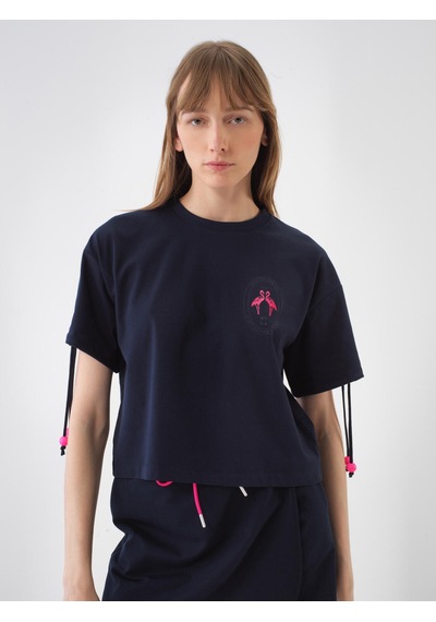 Xint Lacivert Pamuk Dokulu Oversize Tişört 602478 Xint Lacivert Pamuk Dokulu Oversize Tişört 602478