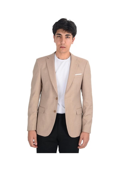 Cengiz İnler Balıksırtı Desenli Slim Erkek Ceket 001