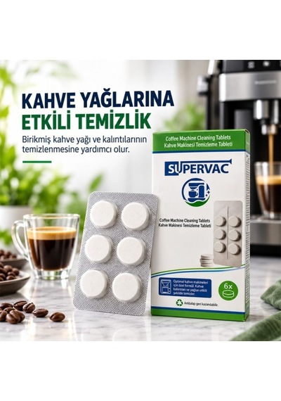 Siemens Kahve Ve Espresso Makineleri İle Uyumlu Temizleyici Yağ Çözücü Tablet Beyaz