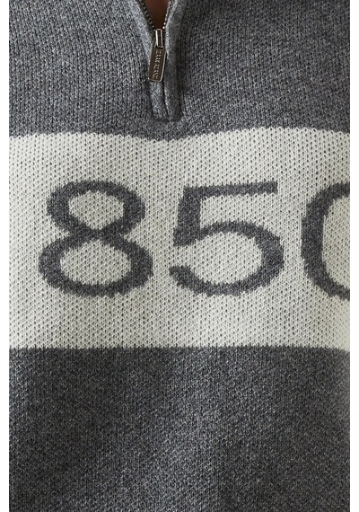 Izaak Azanei Ski Aspen Zip - Up Sweater, Şık Ve Lüks Kadın Yün - Kaşmir Kazak Gri