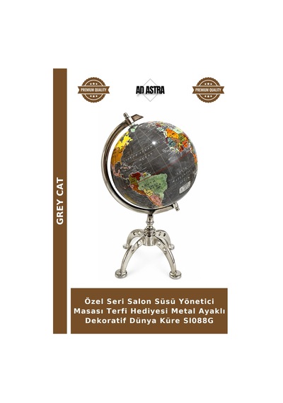 Özel Seri Salon Süsü Yönetici Masası Terfi Hediyesi Metal Ayaklı Dekoratif Dünya Küre Sl088g