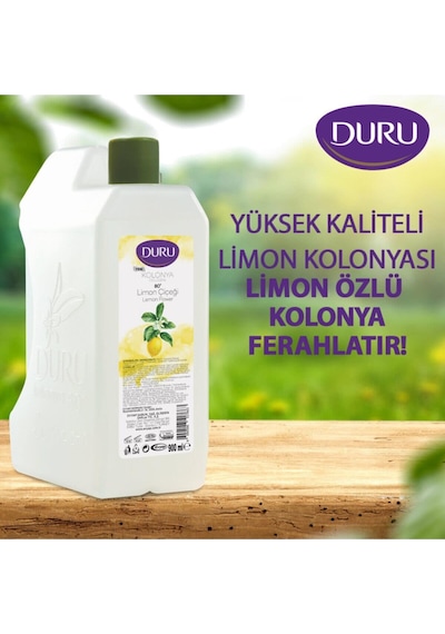 Duru 80 Derece Limon Kolonyası Bidon 900 ML + Pet Şişe Kolonya 400 ML