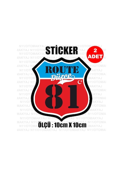81 Düzce Plaka Rota Sticker Araba Kask Motosiklet Laptop Etiket