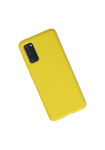 Samsung Galaxy  Uyumlu,  S20 Kılıf Nano İçi Kadife Silikon - Sarı