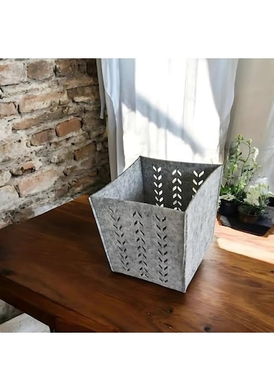 Keçe Saklama Kutusu Gri Renk, 16x16x16 Cm Dekoratif Organizer Sepet, 3 Mm Kalınlıkta, Çok Amaçlı Tekli Kutu Açık Ahşap Keçe Saklama Kutusu Gri Renk, 16x16x16 Cm Dekoratif Organizer Sepet, 3 Mm Kalınlıkta, Çok Amaçlı Tekli Kutu Açık Ahşap