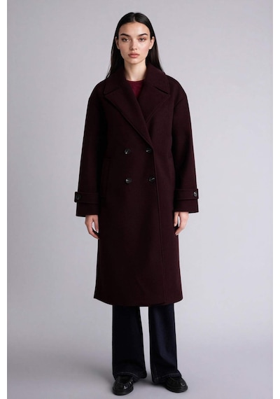 Defacto Regular Fit Kaşe Kaban F1197ax26spbr444 Bordo-br444
