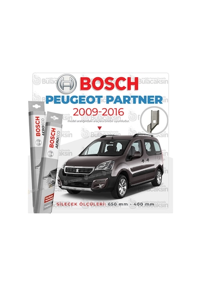 Peugeot Partner Tepee Muz Silecek Takımı 2010-2016 Bosch Aeroec