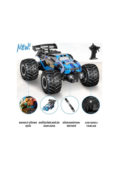 1:18 Off Road 2.4 Ghz Uzaktan Kumandalı Şarjlı Led Işıklı Drift Atan 15 Km/s Hızında Hediyelik Oyunc