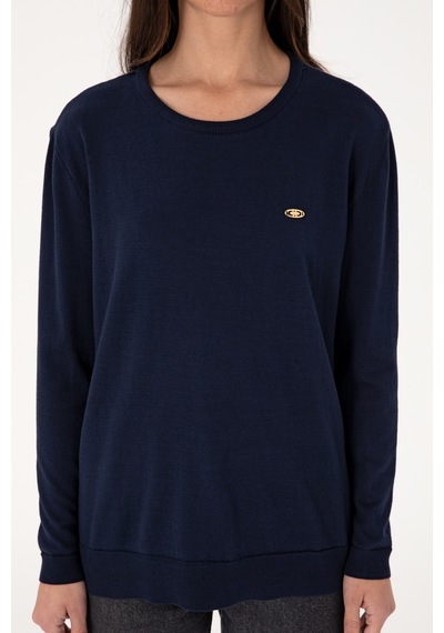 U.S. Polo Assn. Kadın Lacivert Bisiklet Yaka Basic Kazak 50288951-VR033