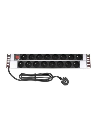 Amp Connect 19" 2u 16'lı Fransız Ups On / Off Anahtarlı Kabinet Grup Prizi Pdu -16a