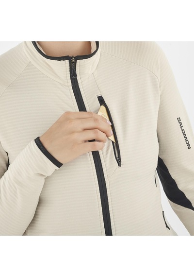 Salomon Essentıal Lıghtwarm Kadın Tam Fermuar Polar Raıny Day Lc2225200 Bej