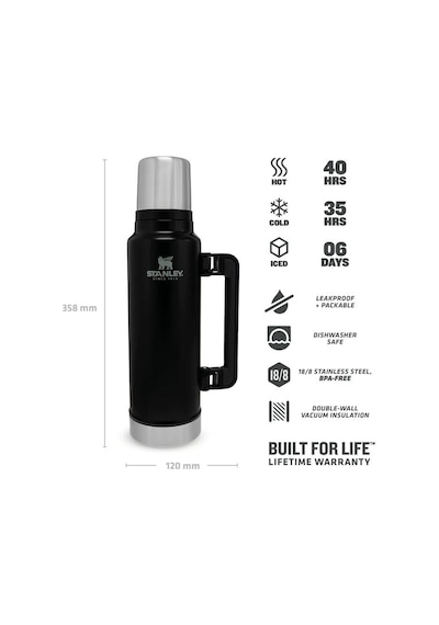 Stanley Legendary Classic Termos 1.4 Litre Siyah Siyah