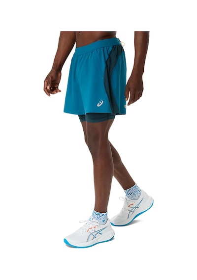 Asics Road 2n1 5" Erkek Mavi Koşu Şort 2011d245-302 Mavi
