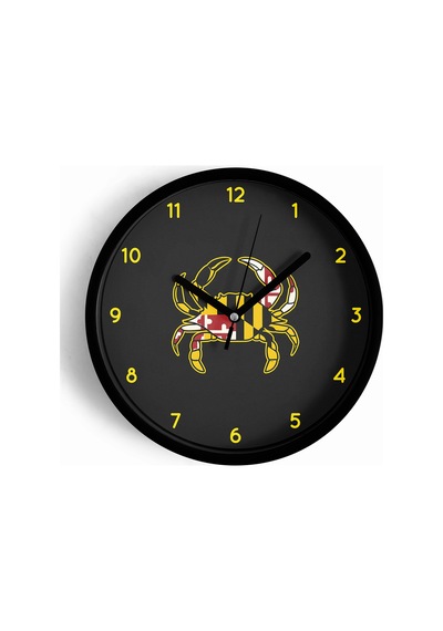 Modern Yengeç Motifi Duvar Saati - 25cm - Önü Camlı Siyah Kasa - Sessiz Mekanizma-jh0761 Siyah