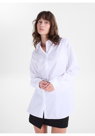 Fabrika Beyaz Kadın Loose Fit Gömlek F6wl-gml0124