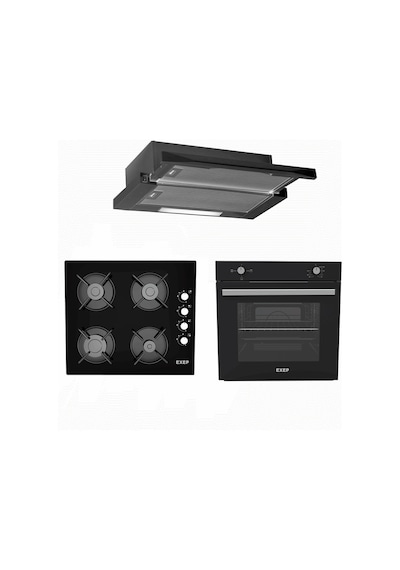 Exep Ivory EF-200 - EO-320 - E5E Siyah Ankastre Set