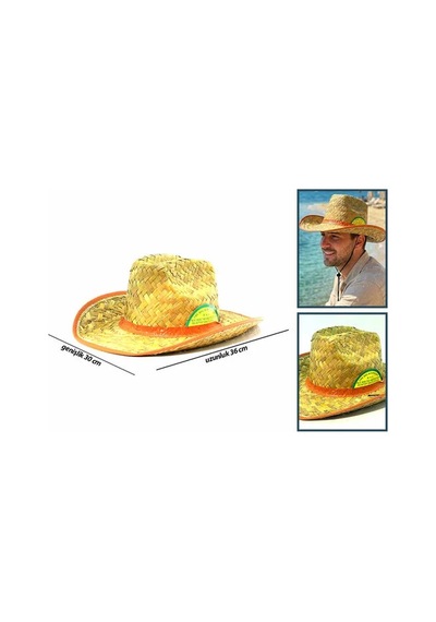 Veraura Lifestyle Hasır Erkek Foter Kovboy Şapka Pls.bez Kenar - Kuşak Çok Renkli