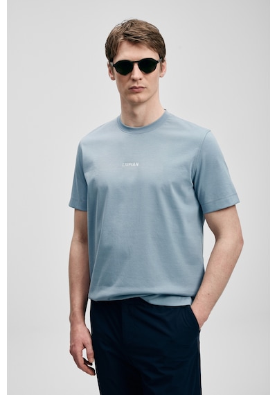 Lufian Marcus Modern Grafik T- Shirt Mavi Mavi 111020322100300 Mavi