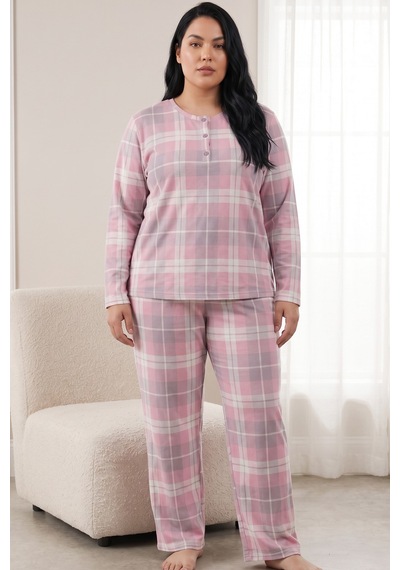 Siyah İnci Pamuklu Likralı Büyük Beden Battal Boy Örme Pijama Takım26240956 Pembe Siyah İnci Pamuklu Likralı Büyük Beden Battal Boy Örme Pijama Takım26240956 Pembe