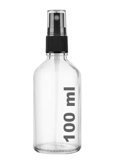 100 Ml Kapaklı Siyah Sprey Şeffaf 100 Cc Fısfıs Kolonya Dezenfektan Şeffaf Cam Şişe 2 Adet Şeffaf Şişe Siyah Sprey, 100 Ml