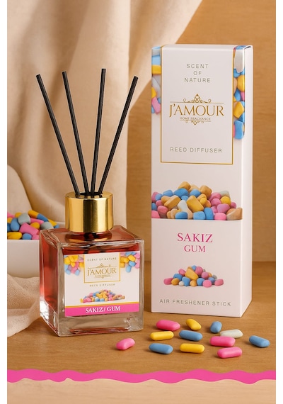 Sakız Kokulu Çubuklu Oda Kokusu 100 Ml Tatlı Ve Enerjik Koku Şeker