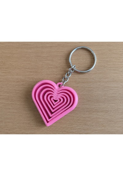 3d Baskı Kalp Fidget Anahtarlık - Hareketli Gerginlik Oyuncağı Ve Çanta Süsü-pembe
