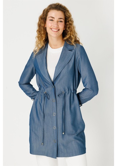 Tencel Ceket Mavi-mavi Mavi