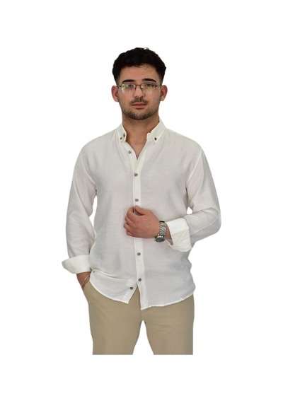 Erkek Spor Gömlek Regular Fit 9646 Bgl-st04411 Ekru