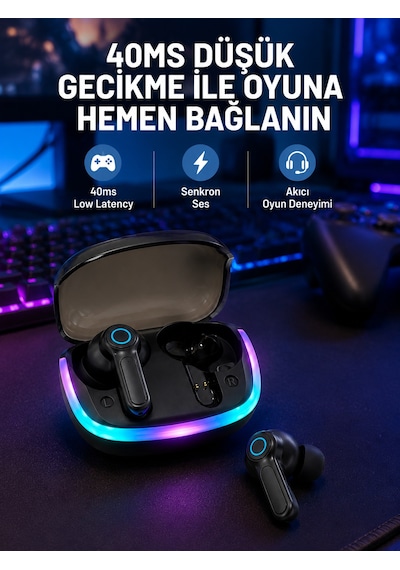 Rgb Şarj Kutulu Tws Kablosuz Kulaklık Bluetooth 5.4 Hd Voice Type-c Şarj Destekli 001