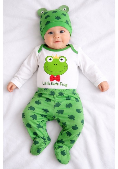 My Baby Kumsal Sevimli Hayvan Karakterli 3lü Bebek Badi Takım 417 Yeşil Yeşil