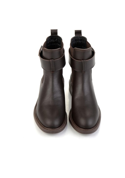 Bambi Kahve Hakiki Deri Kadın Bot & Bootie K02724259003 Kahve