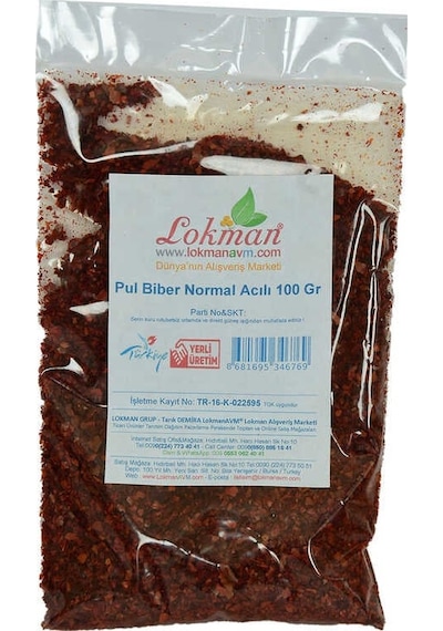 Pul Biber Normal Acılı 100 Gr Paket