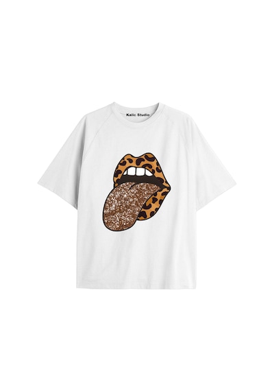 Kalic Studio Y2k Vintage Pickles Baskılı Siyah T-shirt Kod 124 Beyaz-124