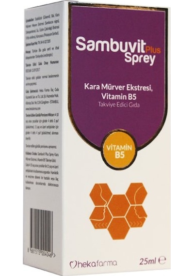 Sambuvit Plus Sprey Kara Mürver Eki 25Ml