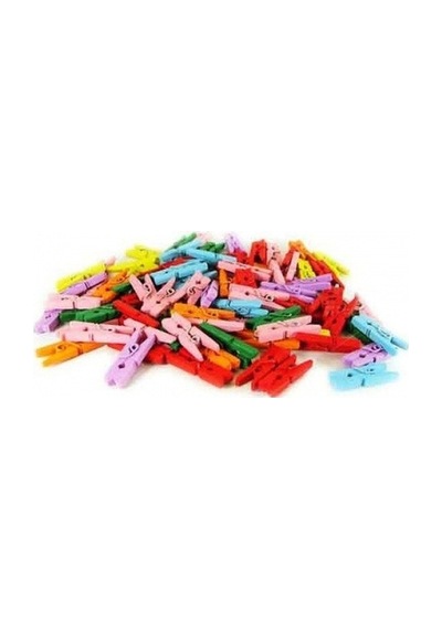 Renkli  Mini Ahşap   Mandal