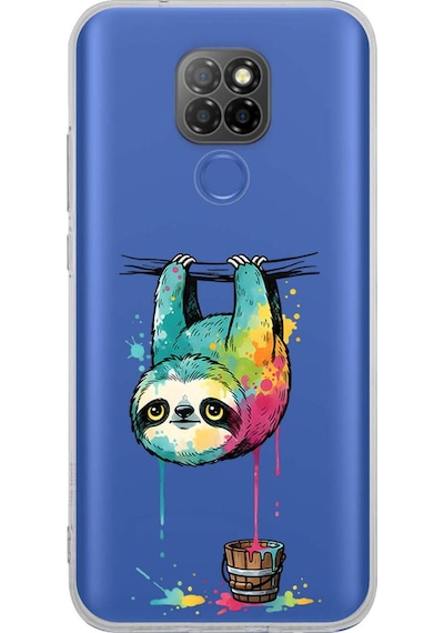 General Mobile Gm 20 İle Uyumlu Splash Tembel Hayvan Tasarımlı Şeffaf Silikon Kılıf 051j