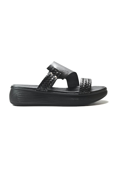 Beety 167.500 Hakiki Deri Siyah Anatomik Kalın Taban Kadın Terlik Siyah