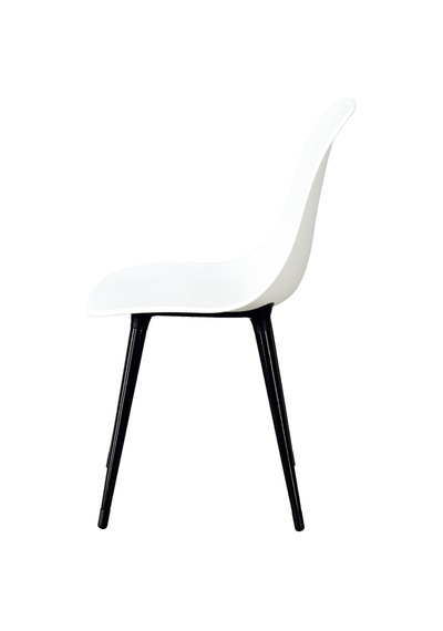 Vilinze Eames Siyah Ahşap Ayak Plastik Beyaz Sandalye