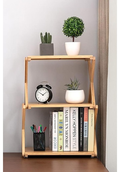 Digithome Bambu 3 Raflı Tekerlekli Sehpa Düzenleyici Raf Çok Amaçlı Organizer Db-0023 Kahverengi