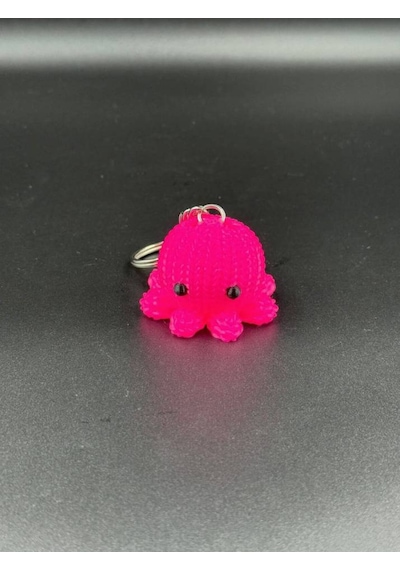 Amigurumi Ahtapot Anahtarlık 5-6 Cm Pembe
