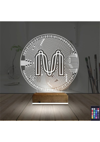 Luvivia Crypto Mina Coin 3d Lamba - Masa Gece Lambası Şeffaf