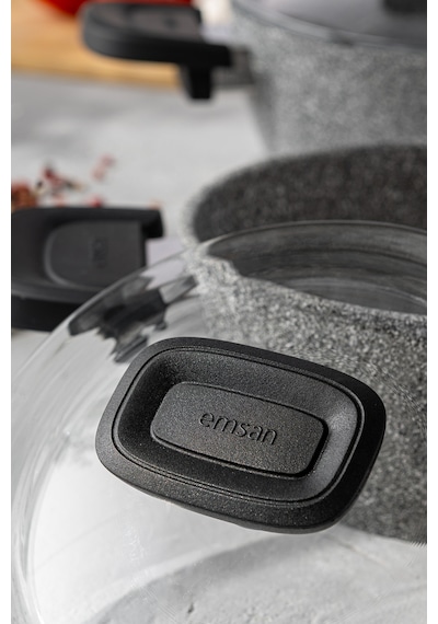 Emsan Fortis Granit 6 Parça Midi Tencere Seti Gri Gri