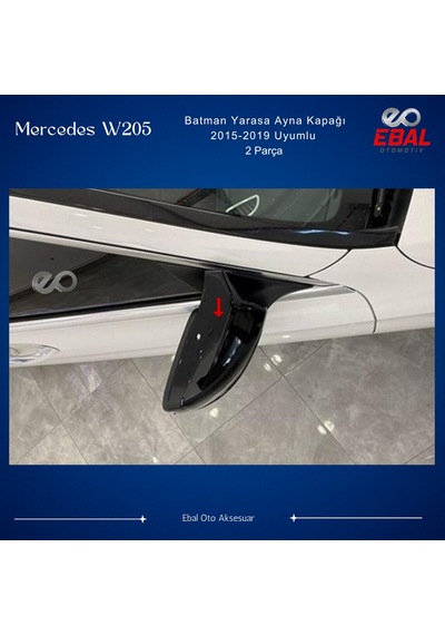Ebal Otomotiv Mercedes W205 2015-2019 Piano Black Batman Yarasa Ayna Kapağı